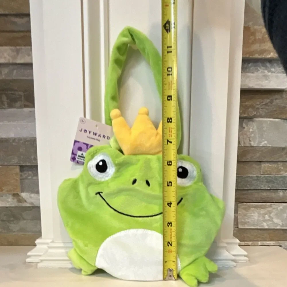 Joyward Frog Shoulder Bag with Crown Accent Plush Soft Kids Animal Purse